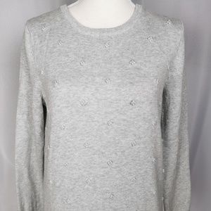 Maine New England Grey Petite Fleur Sweater